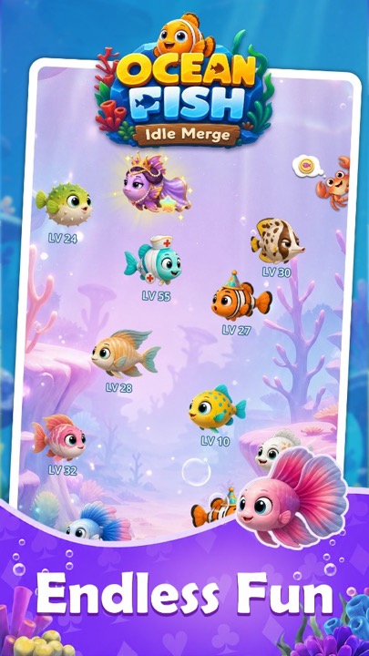 Colorful fish collection with endless fun vibe